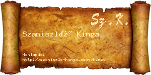 Szaniszló Kinga névjegykártya