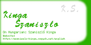 kinga szaniszlo business card